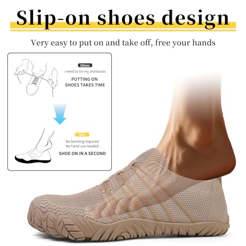 Image of Mens Womens Barefoot Shoes Slip On Water Shoes with Wide Toe Box Zero Drop Design Minimalist Footwear ldeal for Walking Hiking and Grounding Activities