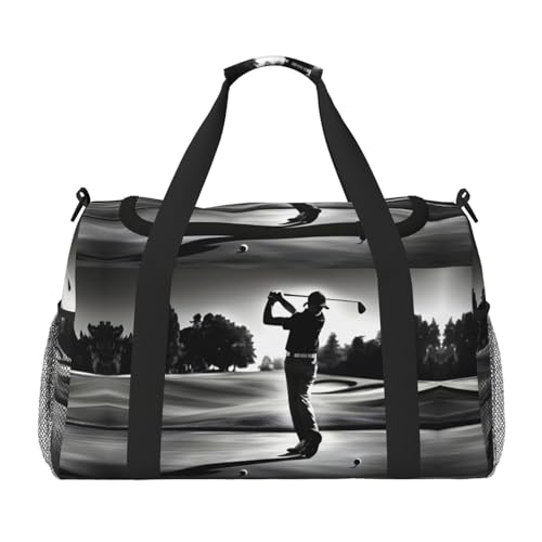 Black and White Golfs print Weekender Overnight Carry On Bag Gym Luggage Bag Duffel Bag for Travel Women