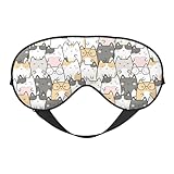 Dimensiones óptimas: nuestras fundas de ojos de gato de dibujos animados de estilo cómic para dormir tienen una longitud generosa de 7.9 pulgadas y un ancho de 8.5 pulgadas, asegurando un ajuste cómodo para una experiencia rejuvenecedora de máscara de ojos para dormir.
