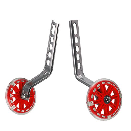 Castor Wheels, ruedas de entrenamiento para bicicleta para niños de 12 a 20 pulgadas, color rojo
