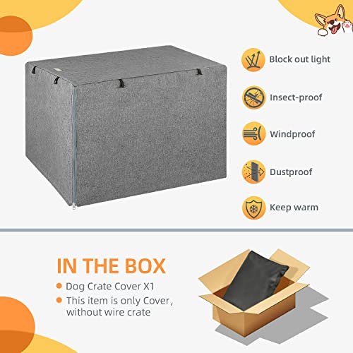 Seiyierr Double Door Dog Crate Cover,Dog Kennel Cover For Metal Dog Crates, Lightweight 600D Polyester Indoor/Outdoor Crate Cover(Fits 24 30 36 42 62 Inches Wire Crate) #TOP4