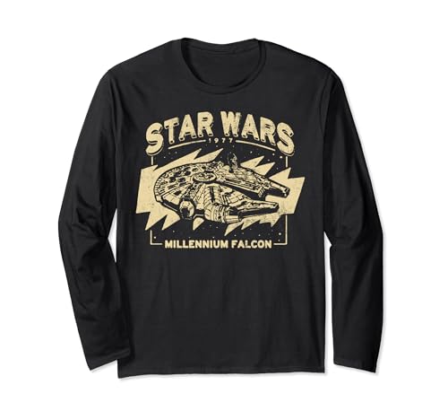 T-shirt Star Wars Millennium Falcon vintage à manches longues pour vos soirées cinéma