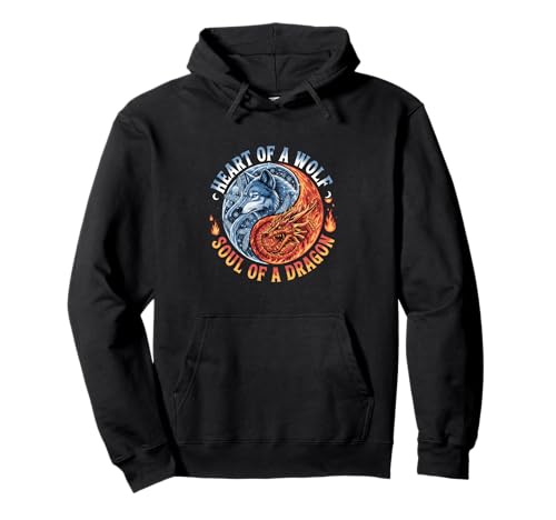 Howling Wolf Animal Nature Dragon Ying Yang �p�[�J�[