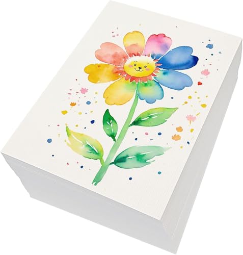 120 Blätter Aquarellpapier 300g Postkarten Blanko Aquarellpapier Weiß Aqurellpapierblock 12.7 * 17.9 cm Aquarell Karten für Aquarell Zeichnen und Lettering Geeignet für Anfänger Künstler Studenten