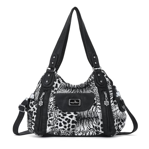 Image of Angel Kiss Purses for Women, Large Shoulder Bag Hobo Tote Purse Mutipocket Faux Leather Satchel Hobo Purse