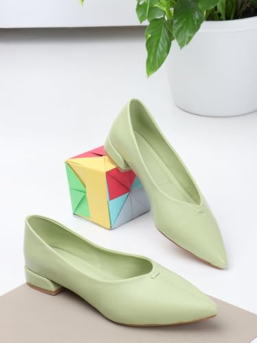 Image of Carlton London Women Comfortable Slipon Pump Shoes with Block Heels, Pointed Toe for Casual and Formal wear