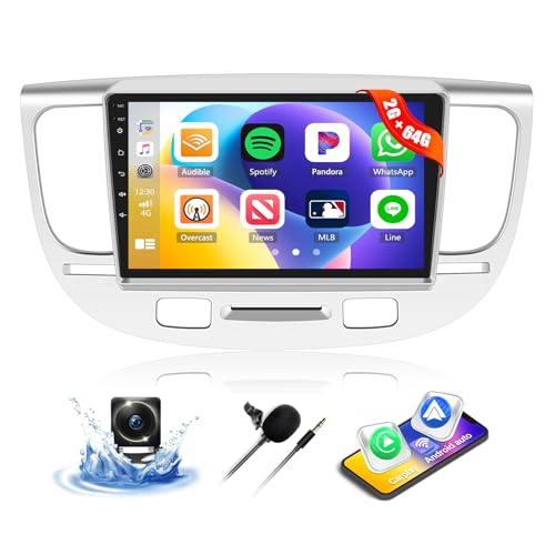 2G+64G Car Stereo Radio with Wireless Apple CarPlay Android Auto for Kia Rio 2005-2011 Android 13 Radio 9