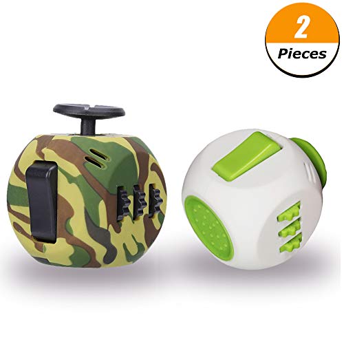 FIDGET DICE New Upgraded Version Fidget Toy Cube, Anti-Anxiety and Depression Cube for Children and Adults, 2 Pack
