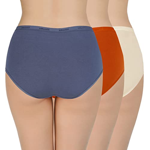 Image of Amante Solid Cotton Full Brief Panty Pack(Pack of 3)