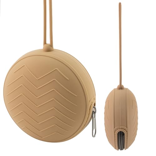 Portachupetes para Bebe, Caja de Chupete de Silicona, Estuche para Guardar Chupete, Guardachupetes, Bolsa chupetes, Funda chupetes, con cremallera, Sin BPA, Silicona, Unisex, Color Salmón