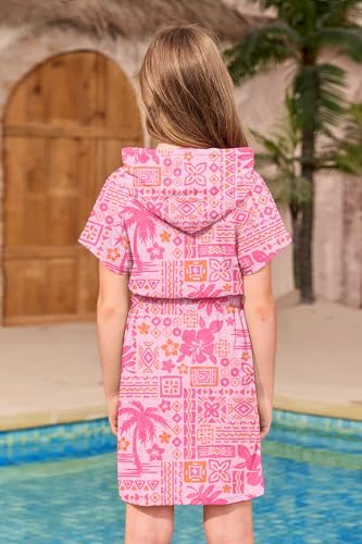 Image of BesserBay Girls Swim Cover Up Beach Bathing Suit Coverups for Swimwear Zip-Up Terry Cloth Robes with Sunglasses 6-14 Years