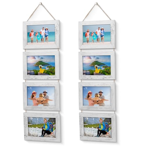 Hanging Picture Frames Hanging Frames Hanging Picture Frames With String Wall Hanging Picture Frames Picture Frames Collage Wall Decor Collage Frames Picture Collage 4×6 Farmhouse White 2 PK