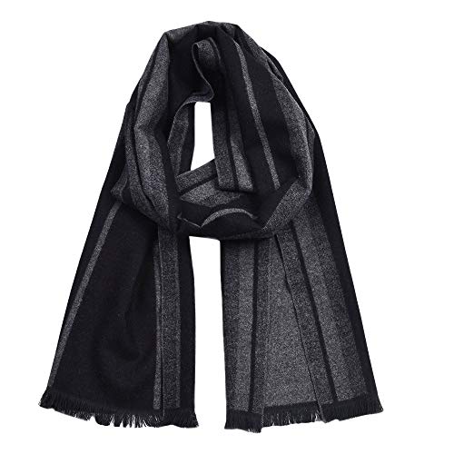 Générique Echarpe Echarpes Homme Scarf Lin Noir Foulard Coton Noire One Size Cachemire Écharpe Laine Chèche