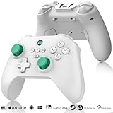 Koiiko Wireless Gaming Controller for iPhone 15/14, iPad, Tablet, Android/PC/Switch/PS3/PS4, Streaming on PS4/Xbox/PC, Hall Effect/Hall Trigger, 6-Axis Gyro Sensor, Gamepad with Phone Holder White
