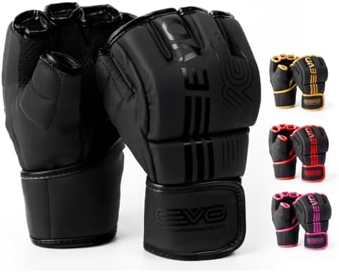 Guantes MMA negros mate para artes marciales y combate