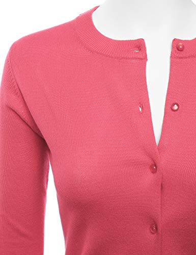 Image of LALABEE Women's Crew Neck Gem Button Long Sleeve Soft Knit Cardigan Sweater