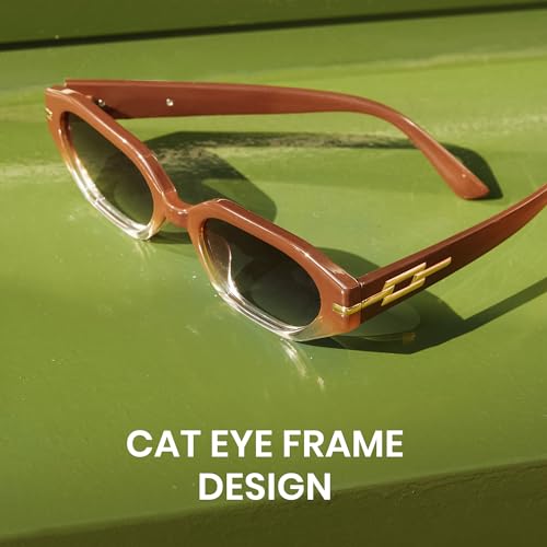 Cyxus Trendy Cat Eye Sunglasses for Women UV Protection Retro Fashion Ultralight PC Frame Ladies Shades3