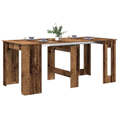 vidaXL Table à dîner 180 x 85 x 75 cm Bois d'ingénierie Bois Ancien, Salle à Manger Moderne, Table rectangulaire Extensible, Surface Pratique, pièce...