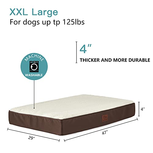Sunstyle Home Orthopedic Foam Dog Bed For X-Large & Xx-Large Dogs Up To 125Lbs With Waterproof Removable Cover, Mattress Pet Mat Bed For Dogs & Cats - Orthopedic Egg Crate Foam Platform, Espresso #TOP1