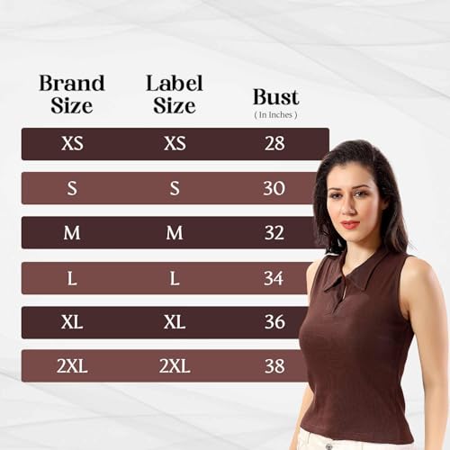 Image of TRASA Women's Sleeveless Rib Knitted Cotton Racer Back Tank Tops Collared Neck Crop Tank Tops - Available Sizes -XS, S, M,L,XL,2XL