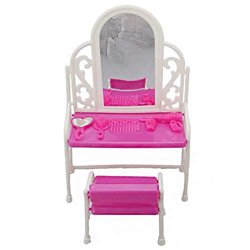 Yudanny 8 Pièces/Ensemble Accessoires de Meubles de Princesse Ensemble de Commode-Cadeau + Ensemble de Canapé + Ensemble de Lit + Cintres pour Poupée Barbie de Chambre à Coucher – Image 4