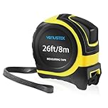 VENUSTEK Retractable Tape Measure 8m 26Ft,Professional Measuring Tape with Metal Belt Clip & Wide Blade,Metric & Imperial Measurement for home users,renovations,Construction.