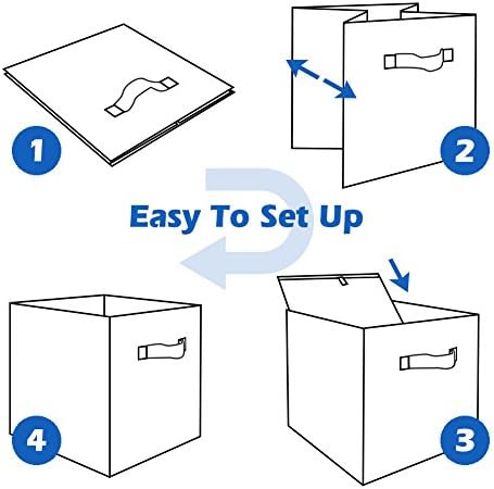 ShellKingdom Storage Bins, Foldable Fabric Storage Cubes and Cloth Storage Organizer Drawer for Closet and Toys Storage, 6 Pack (6 Colors) 7