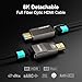 RUIPRO 8K Detachable Full Fiber Optic Armored HDMI 2.1 Cable 10FT, Ultra High Speed 48Gbps, Support 8K@60Hz 4K@120Hz, Dynamic HDR, eARC, Compatible with PS5/Xbox/Blu-ray/TV/Monitor/Projector