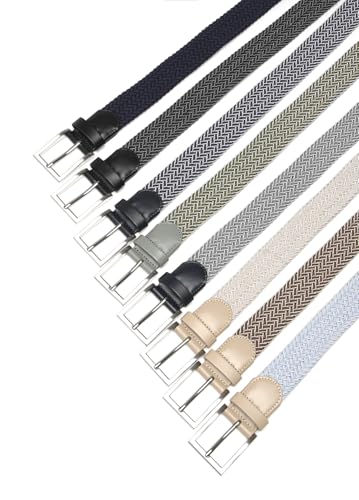 Image of Fabio Valenti Men's Stretch Belt,Woven Braided Web Belt 1 3 /8 for Golf Casual Pants Shirts Jeans