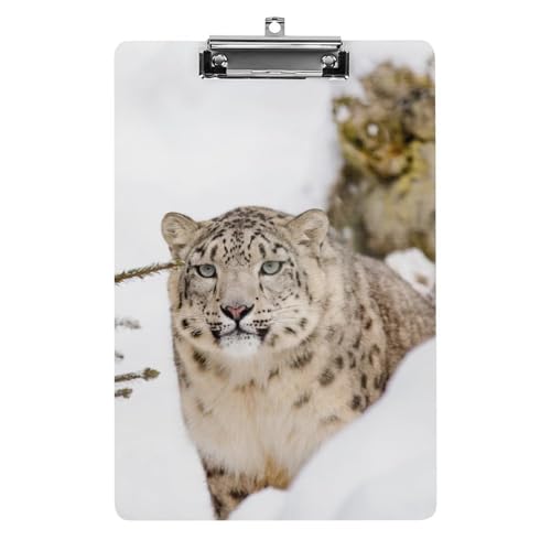 Portapapeles acrílico A4 organizador de pared con diseño de leopardo de gran capacidad