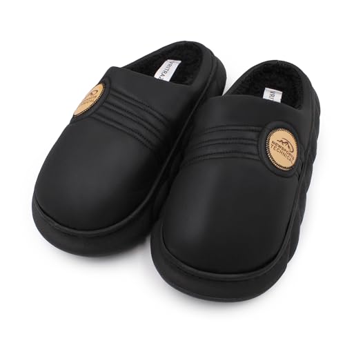 Image of VRITRAZ Men's Warm Fur Slippers | Soft Plush Indoor Shoes | Anti-Slip Cozy Memory Foam Footwear for Winter