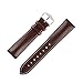Price comparison product image Hirsch Boston Buffalo Calfskin Leather Watch Strap in Brown (20mm M, Silver Buckle)