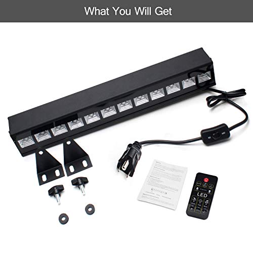 Exulight Black Lights, LED Bar,12LEDs x 3W Black Light with Dimmable for Glow Parties,Halloween and Christmas Party, Birthday,Wedding,Poster,Stage Lighting