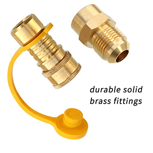 Upgraded 36 Feet 1/2 Inch ID Natural Gas Hose with 3/8 Inch Female Flare by 1/2 Inch Male Flare Adapter, Quick Connect Disconnect, Anti-Cracking for Natural Gas,Propane Equipment