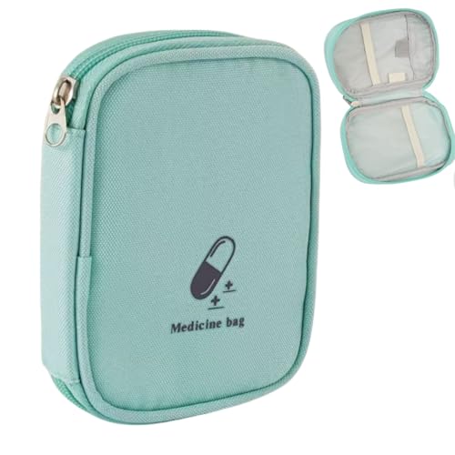 Zwenjuan Mini Medizinische Aufbewahrungstasche,Medikamententasche tragbar Klein Tasche Erste Hilfe Reißverschlusstaschen zur Aufbewahrung von Medizin,Perfekt für Camping,Wandern und Reisen