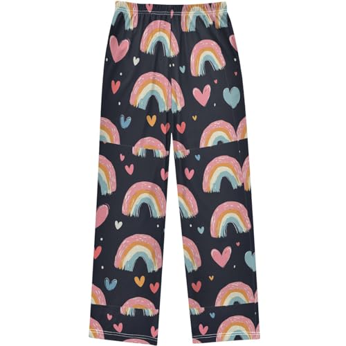 Pigsaly Boys Pajama Bottoms Boys' Pants Rainbow Colorful Hearts Long Bottoms Jogger Pants S2