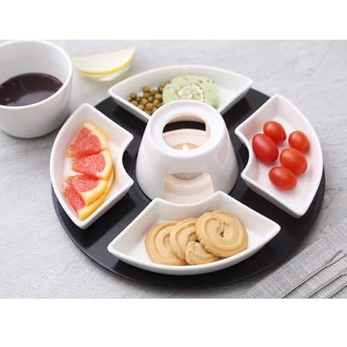 Plateau de service en céramique blanc pour dessert et fromage