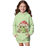 Cndexd Girl's Cozy Pullover Hooded Sweatshirts Long Sleeve Cute Frog Sweatshirt Girls Hoodies with Pocket Fashion Clothes for Teens School