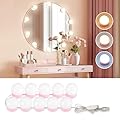 Consciot LED Vanity Lights for Mirror, Hollywood Style Vanity Light with 10 Dimmable Bulbs, Adjustable Color & Brightness, USB Cable, Mirrors Lights Stick on for Makeup Table Dressing Room Mirror