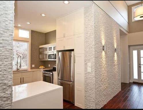 Italian White Carrara Split Face 1X2 Marble Mosaic Wall Tile For Kitchen Backsplash, Accent Wall, Fireplace Surrounds #TOP3