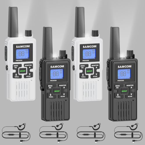 Image of SAMCOM FWCN30A 2-Way Radios UHF with NOAA Weather Group Call Flashlight | SAMCOM FRS Two Way Radios Set License Free Family Group Call 2 Way Radio