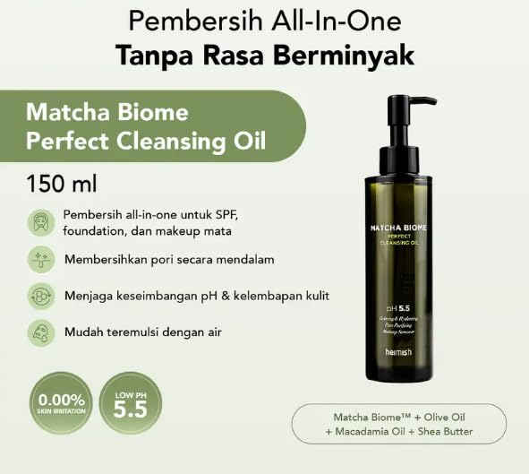Heimish Matcha Biome Perfect Cleansing Oil | pH-Balanced (5.5) Hydrating Makeup Remover | Removes Waterproof Makeup & Impurities | Lightweight Non-Greasy Formula | All Skin Types, 150ml 2