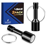 VSKIZ Keychain Magnet for Testing Brass, Pocket Magnet Key Chain with Strong Magnetic, Black Key Holders for Jewelry Father's Day Gift, Precious Metal Verifier for Gold & Silver Test -2 Pack