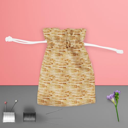 Image of ArtzFolio Yellow Parquet | Pouch Wrist Potli Bag | Bag for Weddings & Casual Parties