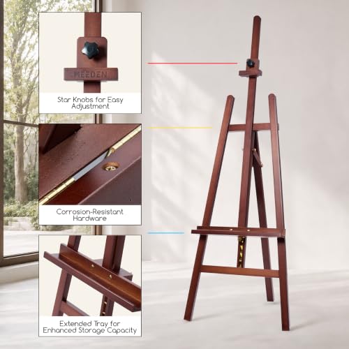 Image of MEEDEN Art Wooden Easel Stand: Solid Beechwood, Can Hold Canvas up to 43 inch