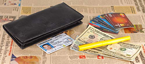 Image of RFID Blocking Mens Genuine leather Bifold Long Wallet