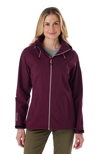 killtec Damen Regenjacke/Funktionsjacke wasserdicht mit Kapuze Damen Regenjacke OOKS 1, weintraube, 40, 43767-000