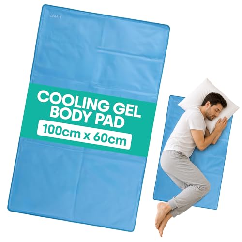 LIVIVO Cooling Gel Body Pad - Reusable Bed Cooling Mat for Sleeping Night Sweats Heat Reduction & Comfortable Sleep - Portable Cooling Gel Pad for Bed Chair or Sofa