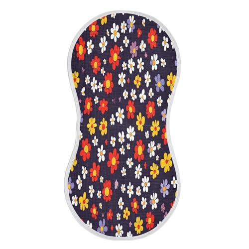 Flowers Burp Cloths Cotton Baby Washcloths,Large 22x11in Burping Cloth Absorbent and Soft for Newborn Baby Boys and Girls,1 Pack