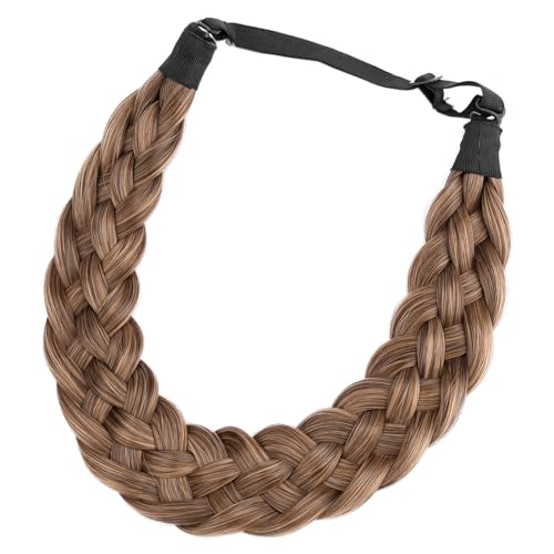 Gledola 5 Strands Synthetic Hair Braid Headband Hair Braided Headband for Women Girl (Claybank)